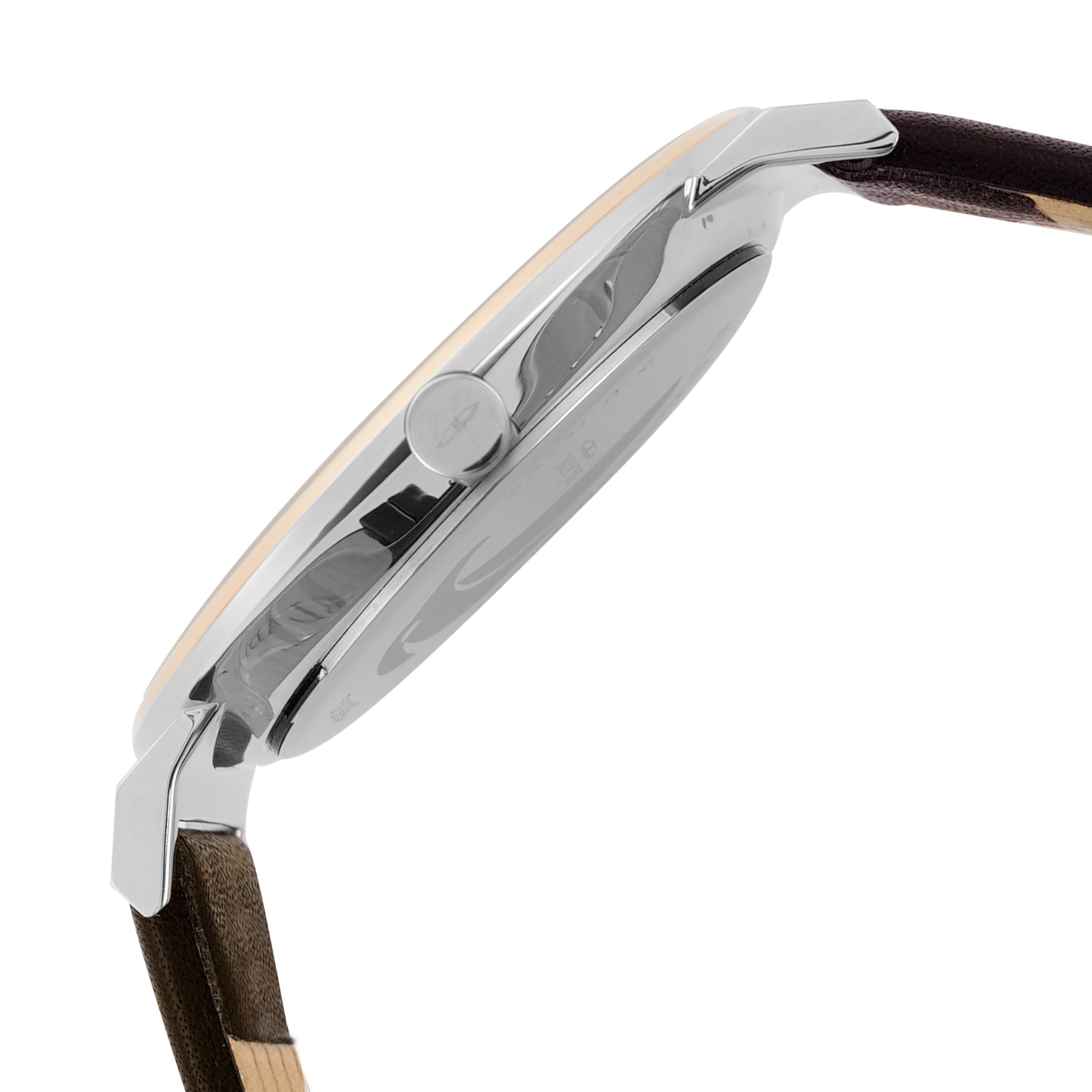 BLADE Wanderer Bichrome 3683G1UBO SS Leather Men's Watch - Side 01