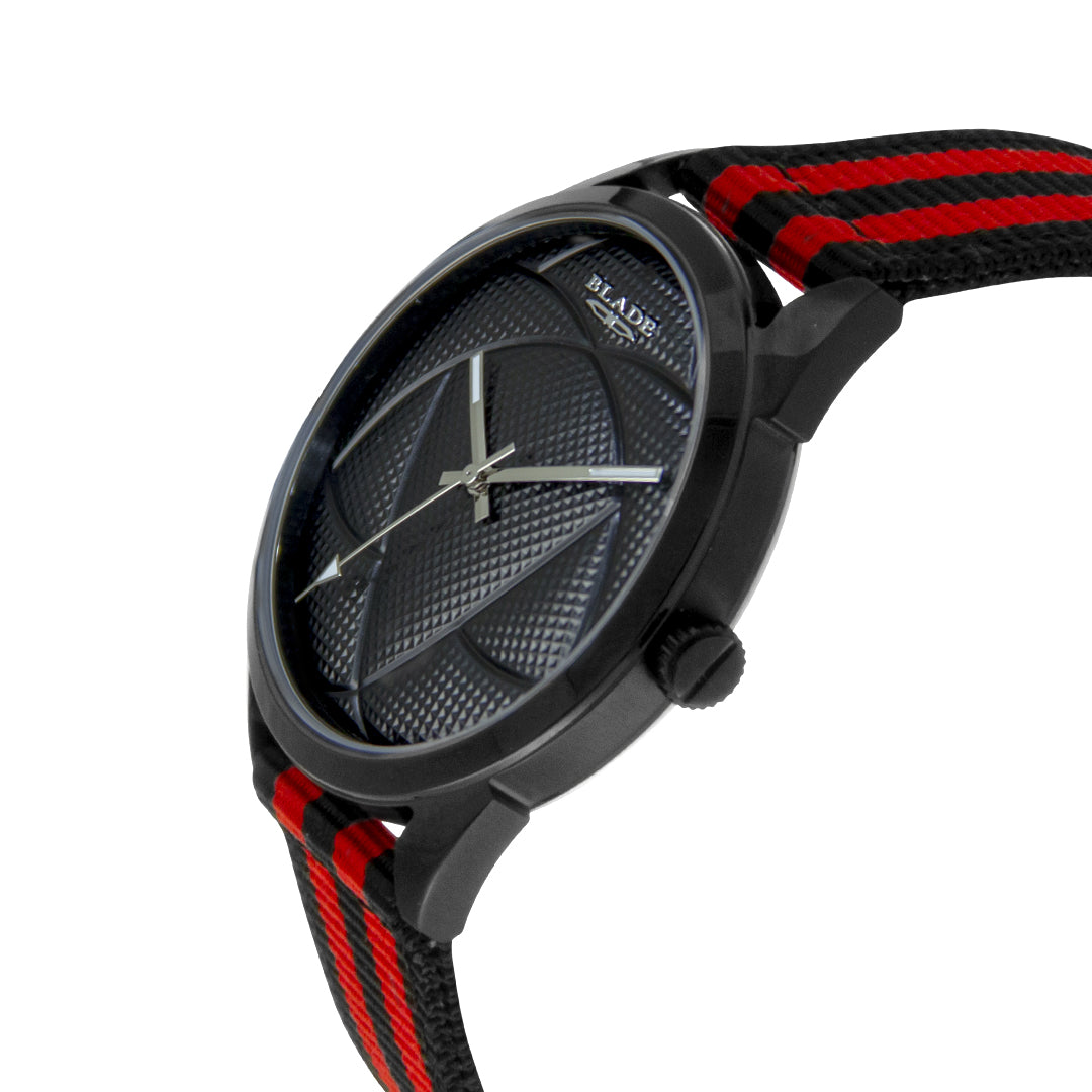 BLADE 3697GNN6M Black-Red Retro-Fútbol Special Edition NATO Strap Unisex Watch - Side