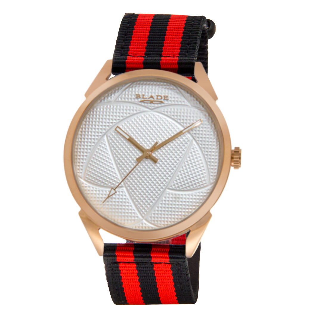 BLADE 3697GNN6M Black-Red Retro-Fútbol Special Edition NATO Strap Unisex Watch - Front 03