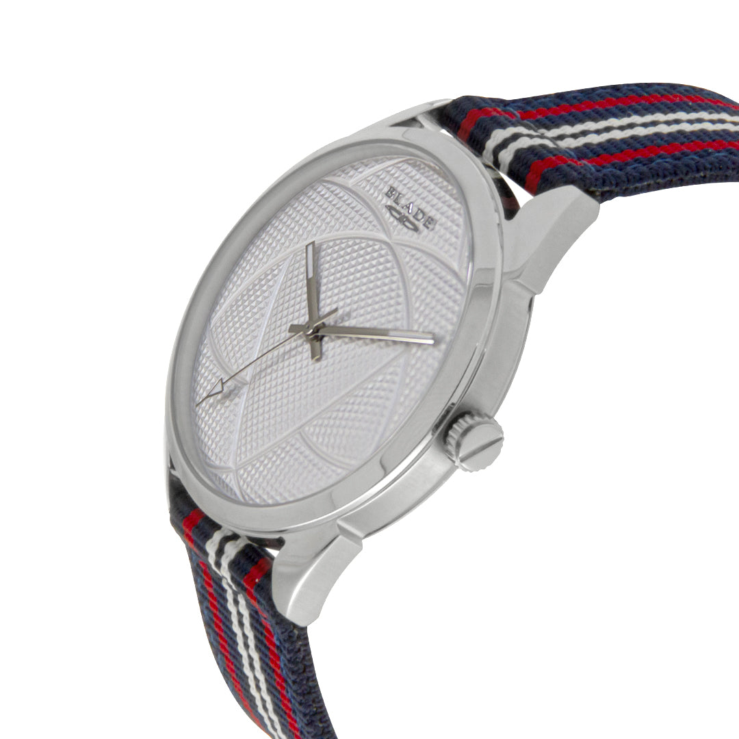 BLADE 3697GSW6L Navy Blue-Red-White Retro-Fútbol Special Edition NATO Strap Unisex Watch - Side