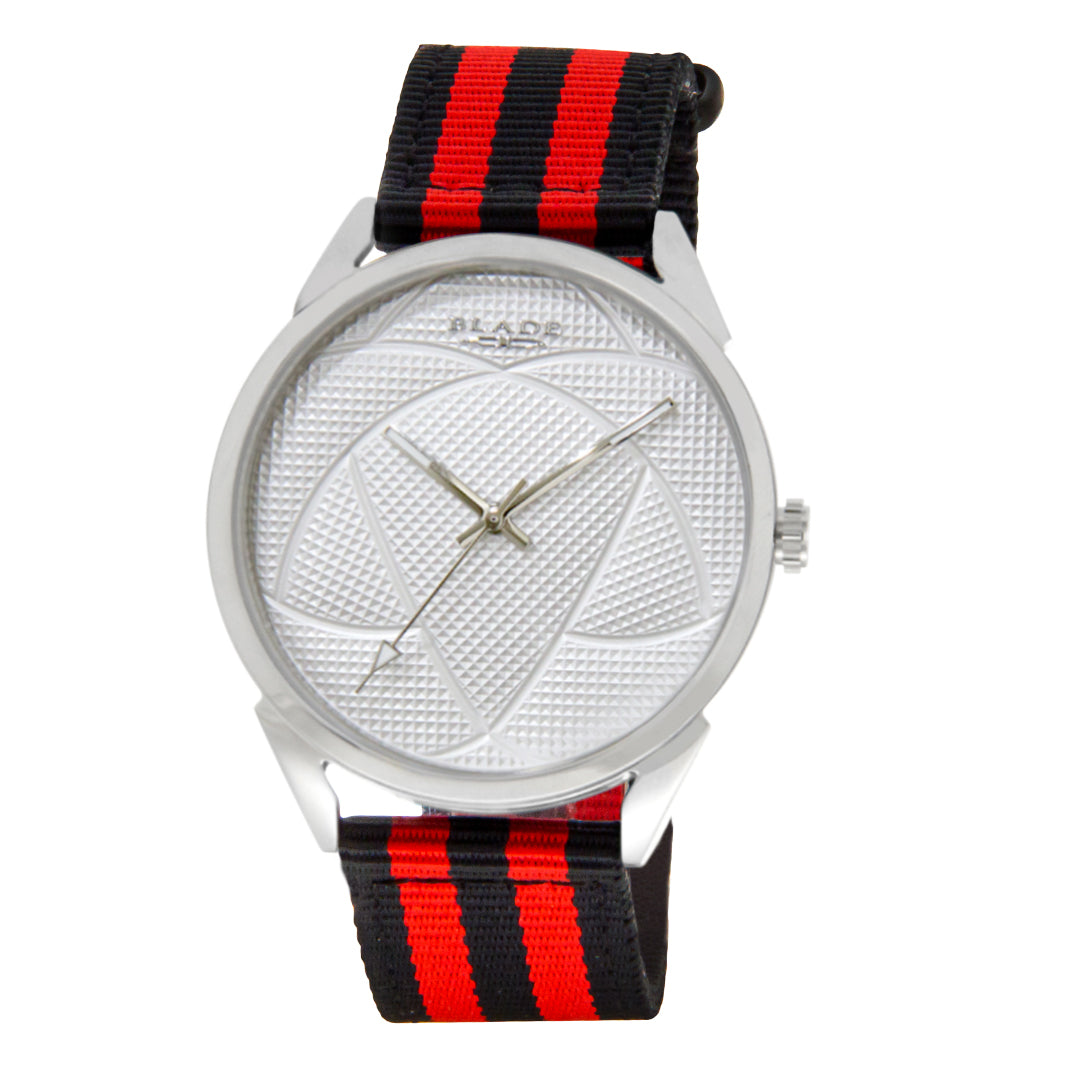 BLADE 3697GNN6M Black-Red Retro-Fútbol Special Edition NATO Strap Unisex Watch - Front 04