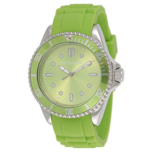 Bart & Melon Unisex Green Dial Green Silicon Band Analog Watch 12-NU010-SGG 1