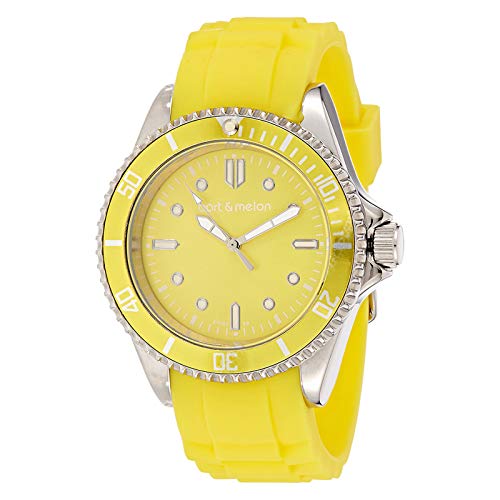 Bart & Melon Unisex Yellow Dial Yellow Silicon Band Analog Watch 12-NU010-SYY
