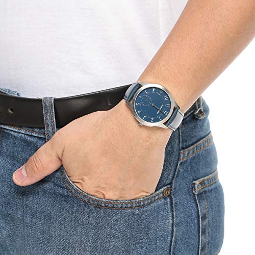 Bart & Melon Unisex Blue Dial Blue Leather Band Analog Watch 15-DG013-2SBB 2