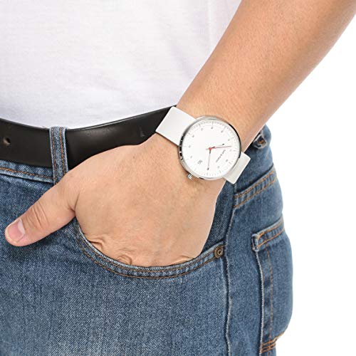 Bart & Melon Unisex White Dial White Leather Band Analog Watch 15-DG015-2SWW 2