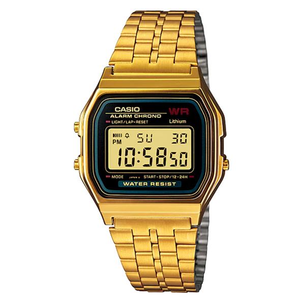 CASIO A159WGEA 1DF Gold Plated Case Gold SS Band Men s Watch