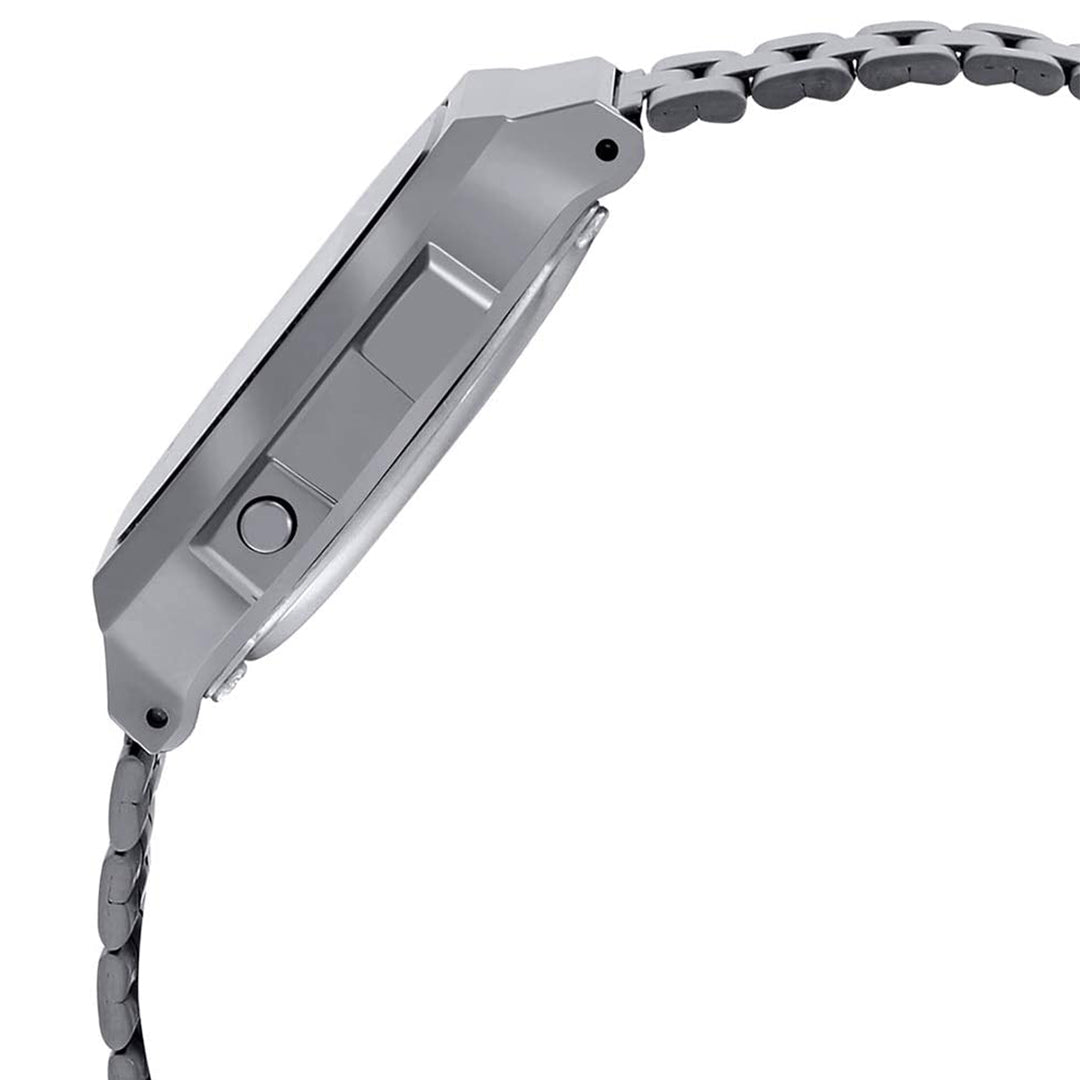 Casio Unisex-Adult Quartz Watch, Digital Display and Stainless Steel Strap A168WGG-1BDF