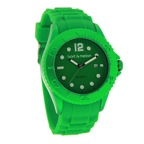 Bart & Melon 13-DU011 Green SS Case Silicon Band Unisex Watch