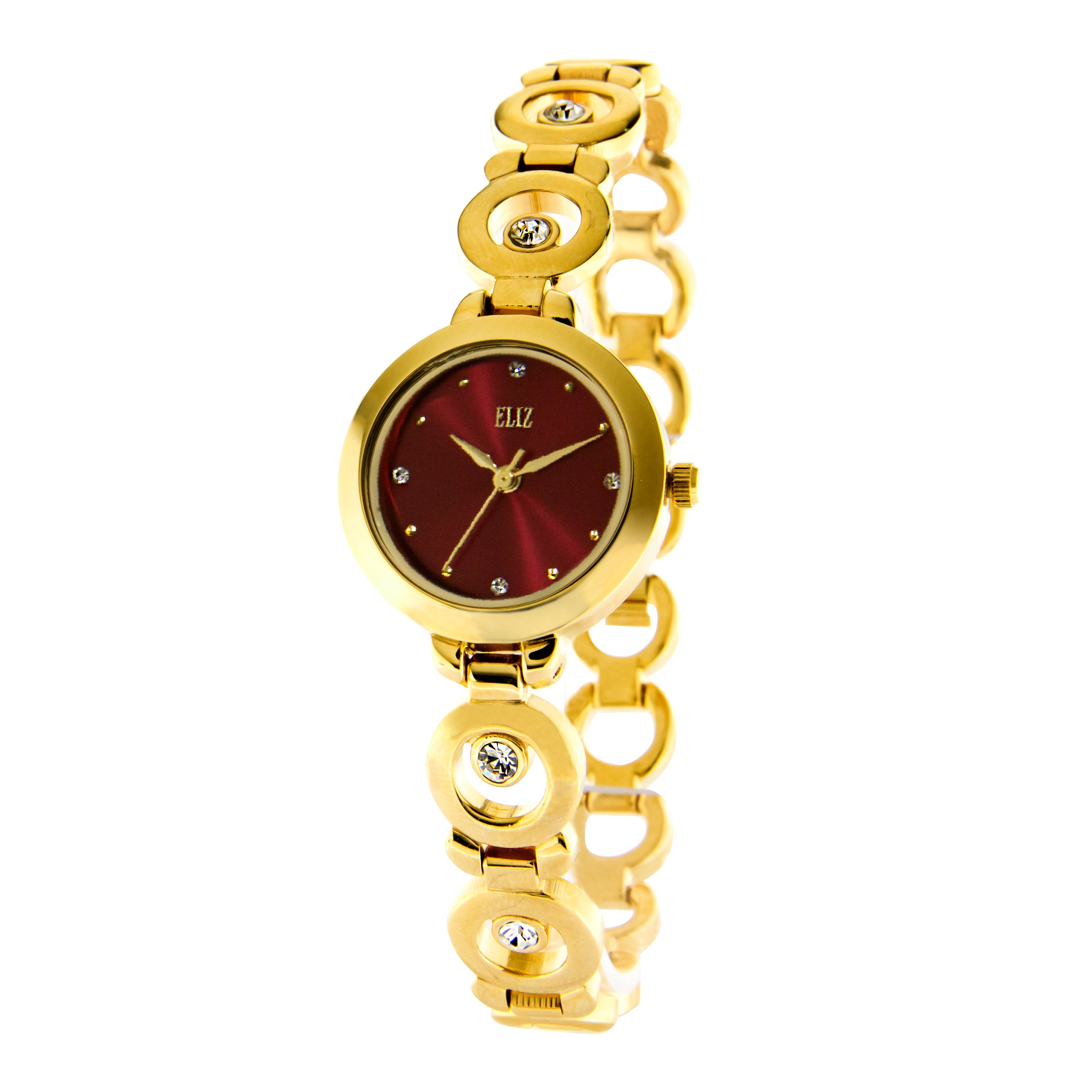 ELIZ ES8588L2GRG Gold Case Jewelry Bracelet Women's Watch