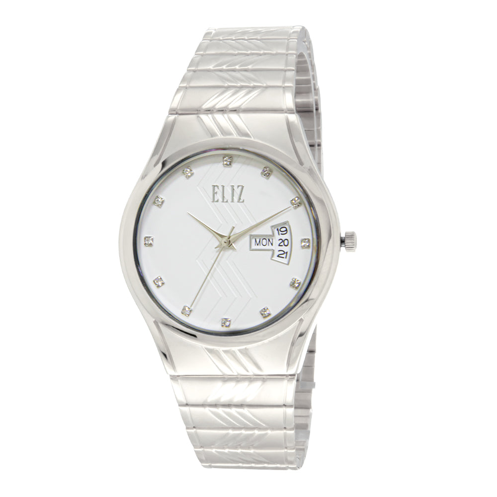 ELIZ ES8705G2SSS Silver SS Case and Band Men's Watch