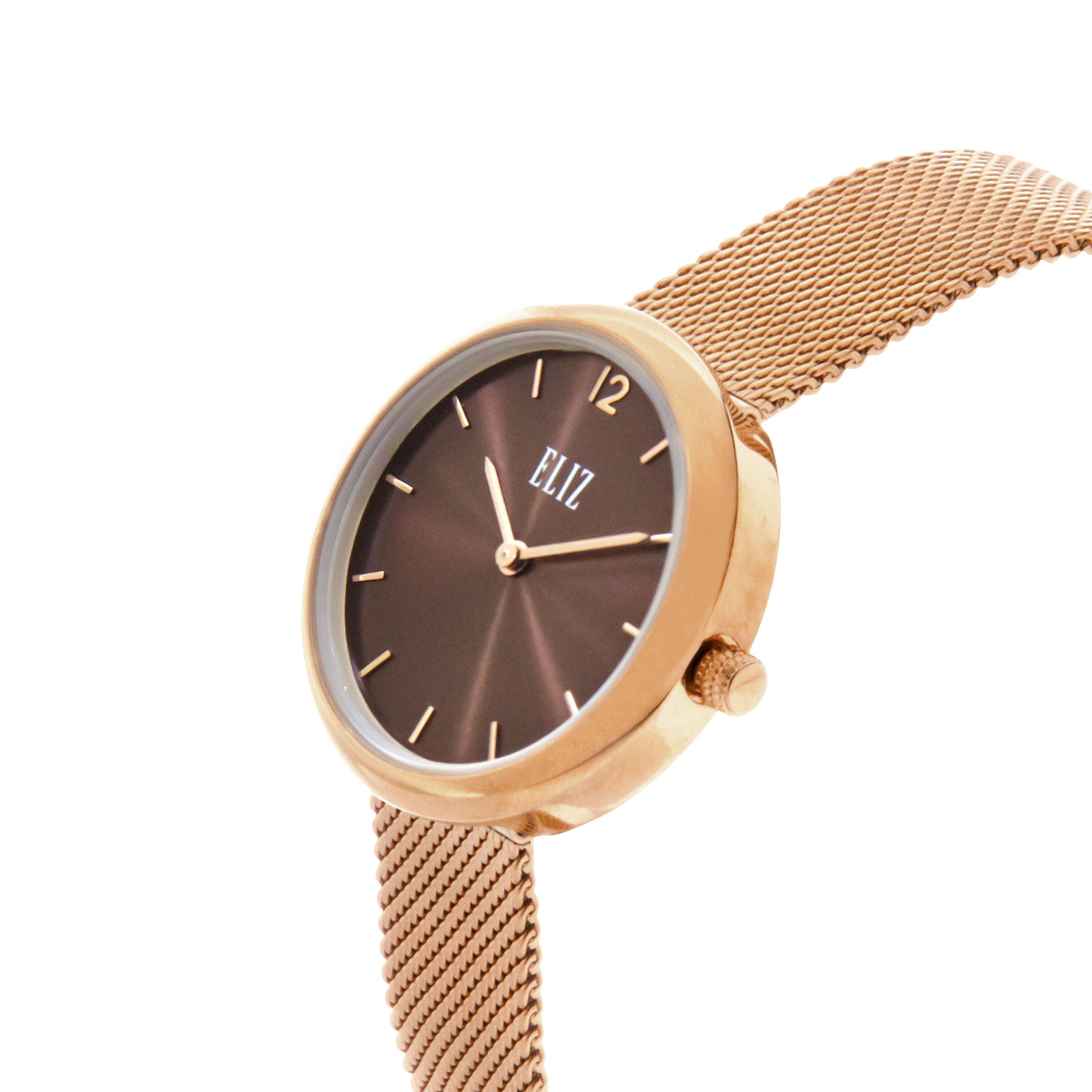 ELIZ ES8713L2ROR PVD Rose Case SS Mesh Strap Women's Watch