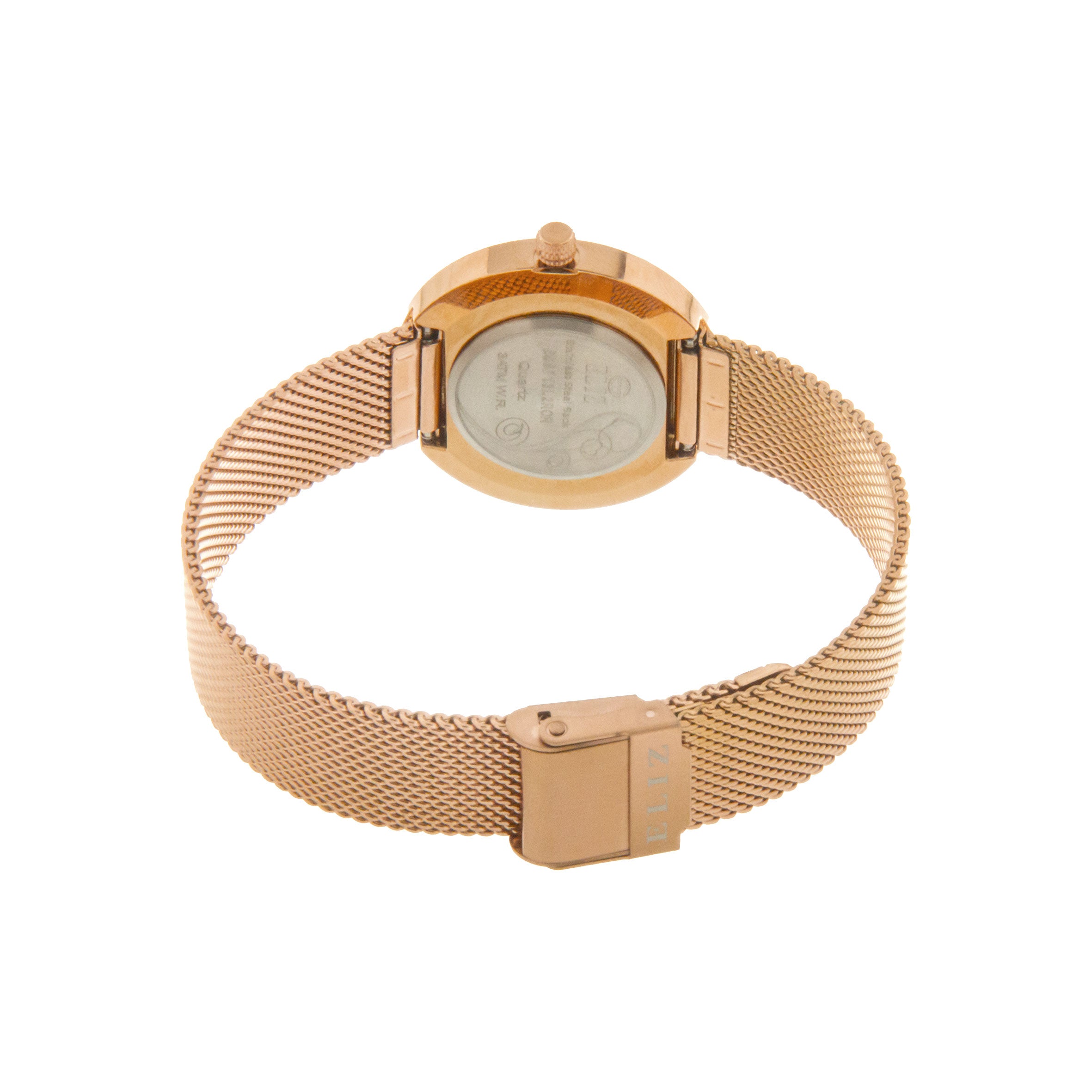 ELIZ ES8713L2ROR PVD Rose Case SS Mesh Strap Women's Watch