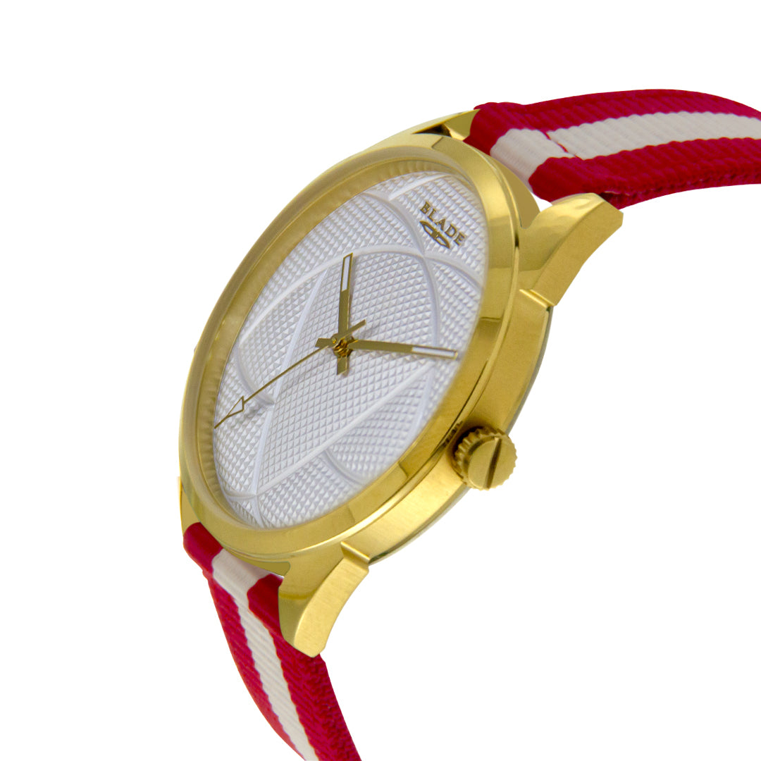 BLADE 3697GRW6C White-Red Retro-Fútbol Special Edition NATO Strap Unisex Watch - Side 02