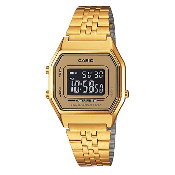 Casio Women's Illuminator Gold Plated Digital Watch - LA680WGA-9B