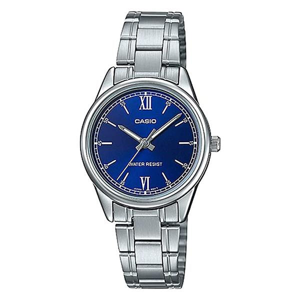 CASIO Women s Blue Dial Stainless Steel Band Analog Watch LTP V005D 2B2