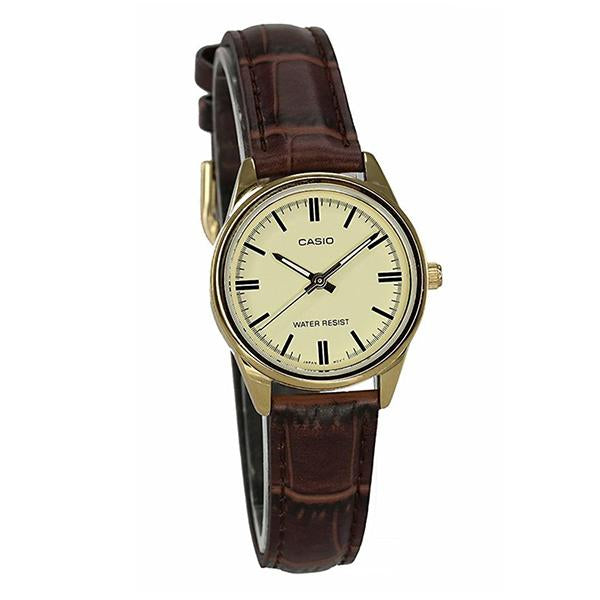 Casio Women's Leather Strap Watch - LTP-V005GL-9A