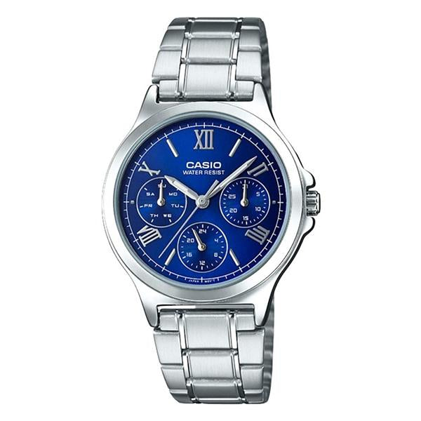 Casio Women's Blue Dial Multifunction Watch - LTP-V300D-2A2