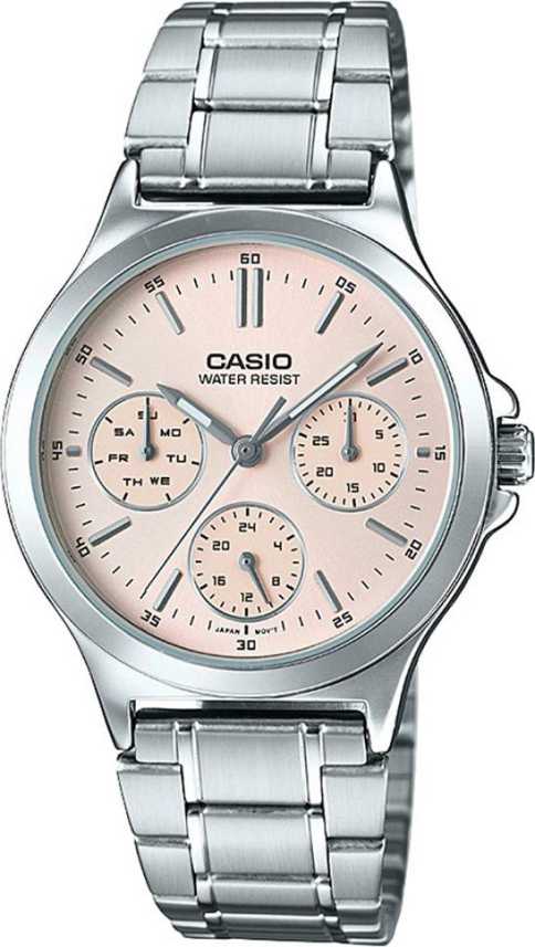 Casio LTP-V300D-4AUDF Silver Plated Case SS Band Women's Watch