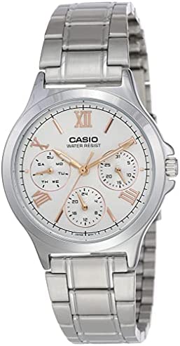 CASIO LTP-V300D-7A2UDF Silver Plated Case SS Band Women's Watch