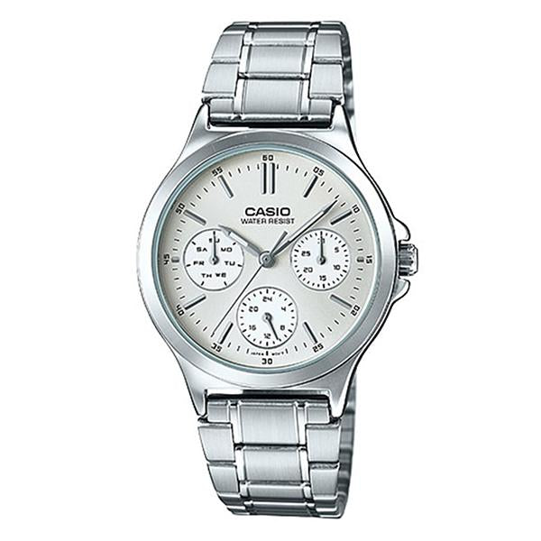 CASIO Women's Silver Dial Multifunction Watch - LTP-V300D-7A