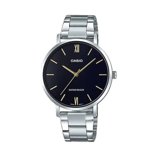 CASIO LTP-VT01D-1BUDF Silver Plated Case SS Band Women's Watch