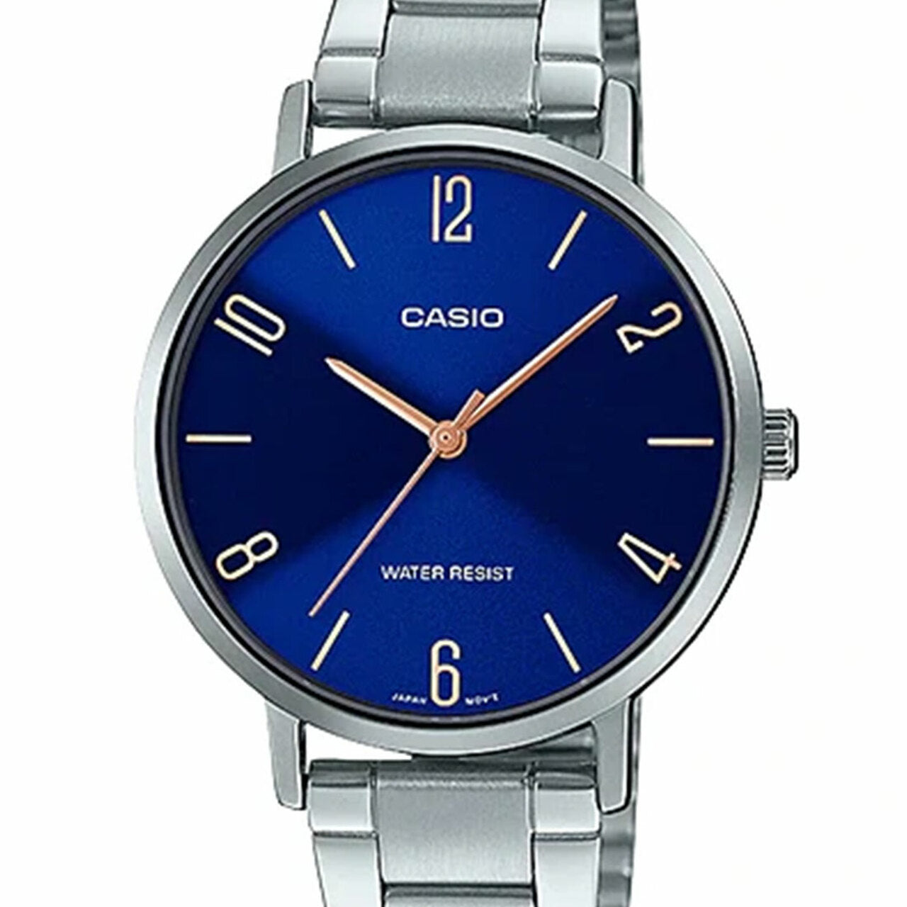 Casio LTP-VT01D-2B2UDF Silver Plated Case SS Band Women's Watch