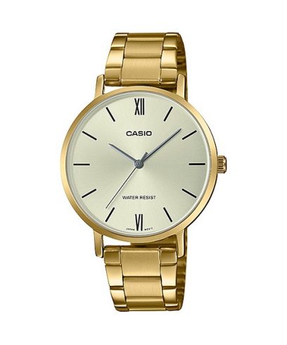 CASIO LTP-VT01G-9BUDF Gold Ion Plated Case and Band Women's Watch