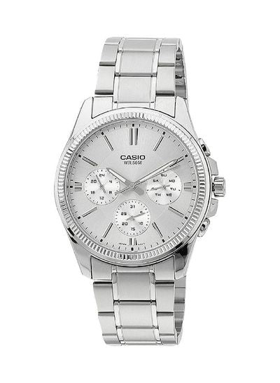 Casio MTP-1375D-7AVDF Silver Ion Plated Case SS Band Men's Watch