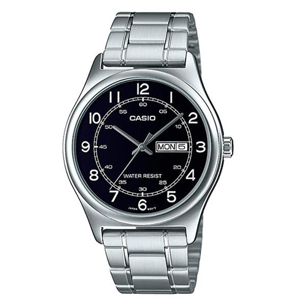 CASIO Men's Black Dial Stainless Steel Band Watch - MTP-V006D-1B2UDF