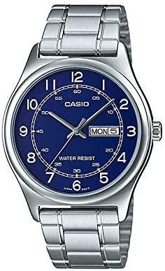 Casio MTP-V006D-2BUDF Chrome Plated Case SS Band Men's Watch