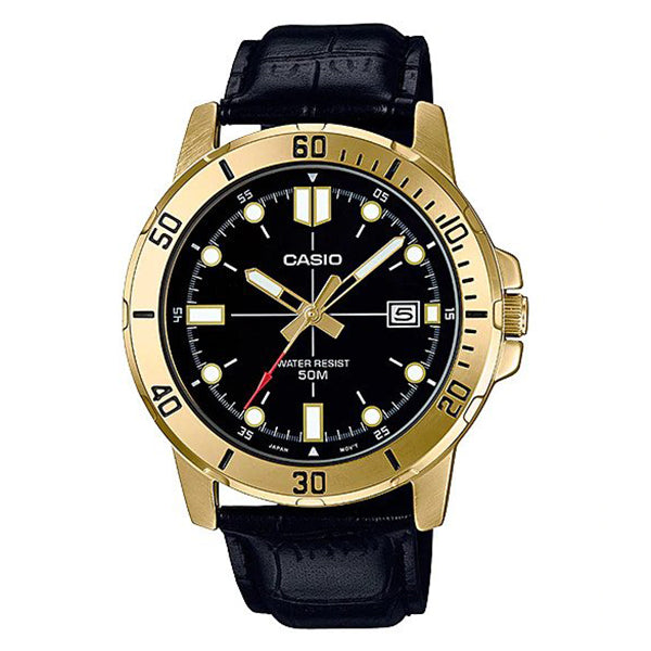 Casio gold watch leather strap online