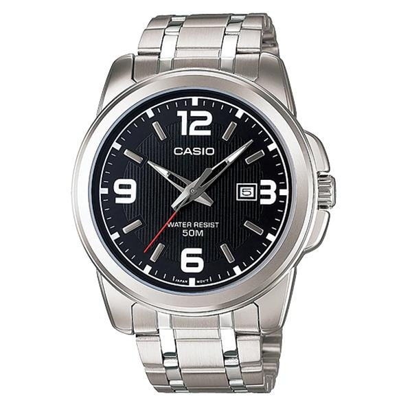 Casio Men's Black Dial Stainless Steel Watch - MTP1314D-1A