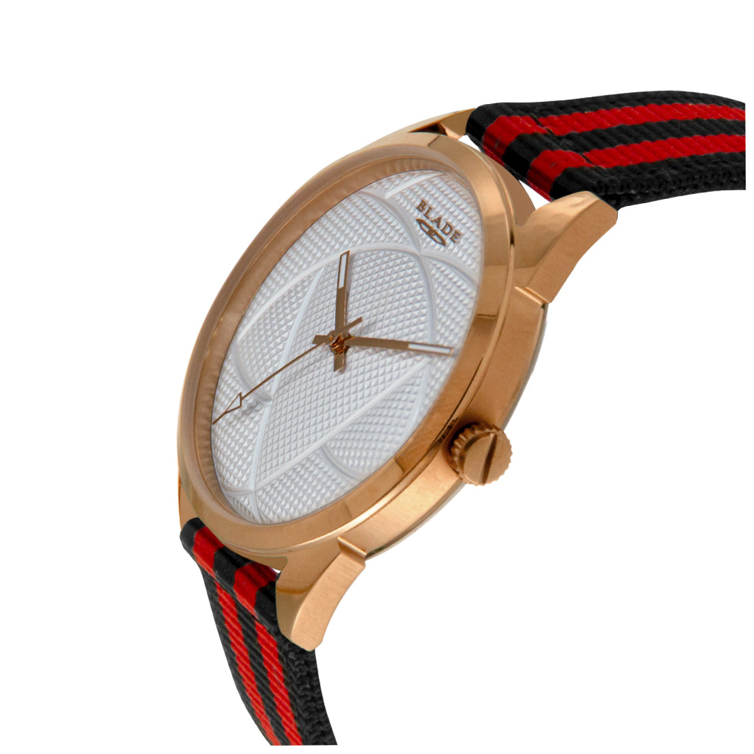BLADE 3697GNN6M Black-Red Retro-Fútbol Special Edition NATO Strap Unisex Watch - Side 02