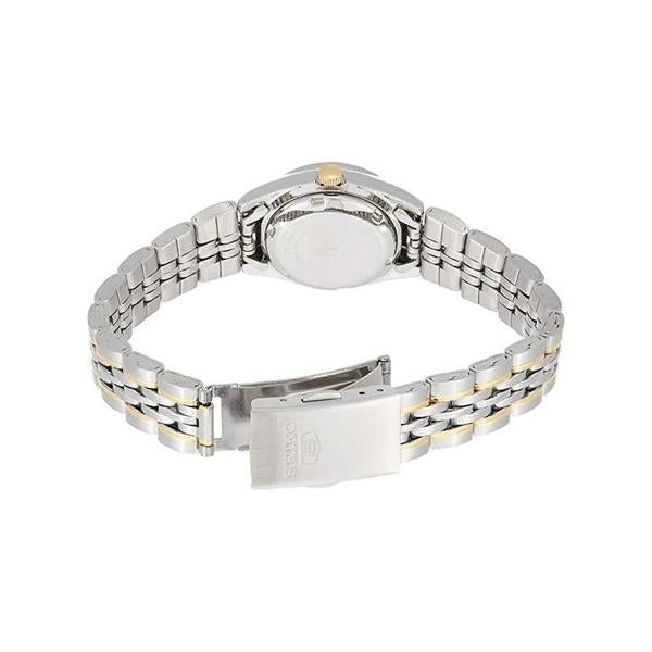 Seiko Women's White Dial Two Toned Gold Plated Stainless Steel Case & Band Automatic Watch SYMA35K1 2