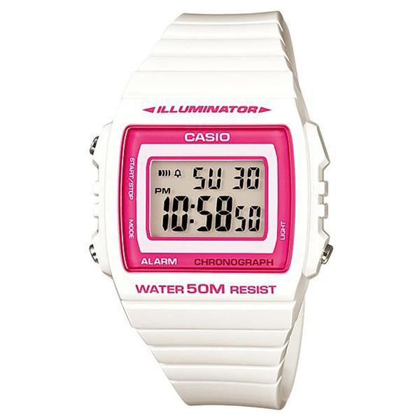 CASIO Unisex White Resin Case And Band Digital Watch W215H-7A2