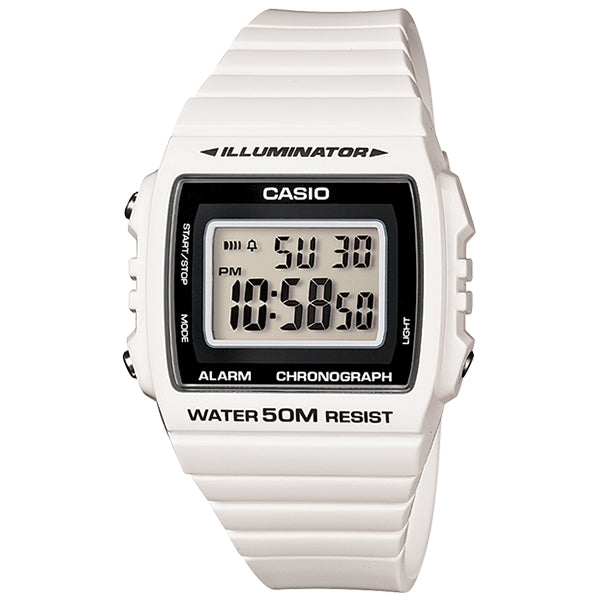 CASIO Unisex White Resin Case And Band Digital Watch W215H-7A