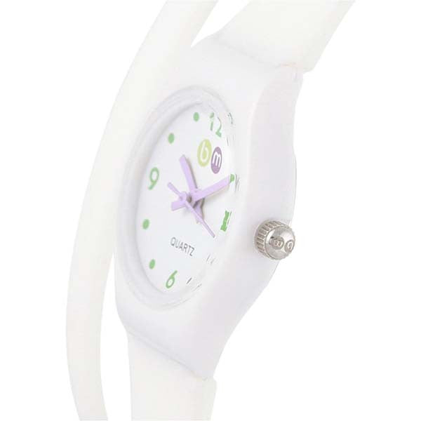 Bart & Melon Women's White Dial White Polycarbonate Case silicon Band Analog Watch 11-NL004 2
