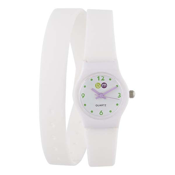 Bart & Melon Women's White Dial White Polycarbonate Case silicon Band Analog Watch 11-NL004