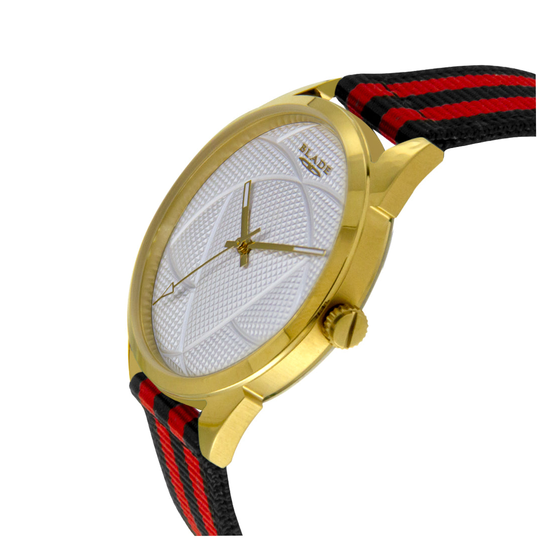BLADE 3697GNN6M Black-Red Retro-Fútbol Special Edition NATO Strap Unisex Watch - Side 02