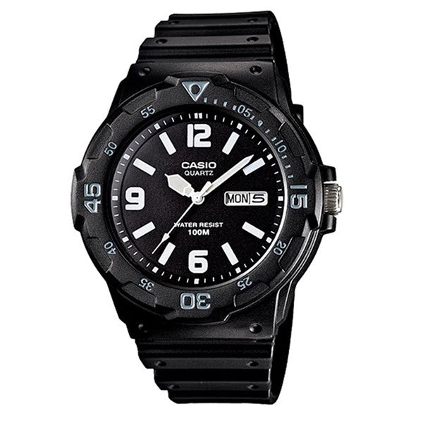 Casio Men's Black Dial Black Resin Band Analog Watch MRW-200H-1B2
