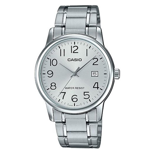 Casio Men's Silver Dial Stainless Steel Band Analog Watch MTP-V002D-7B