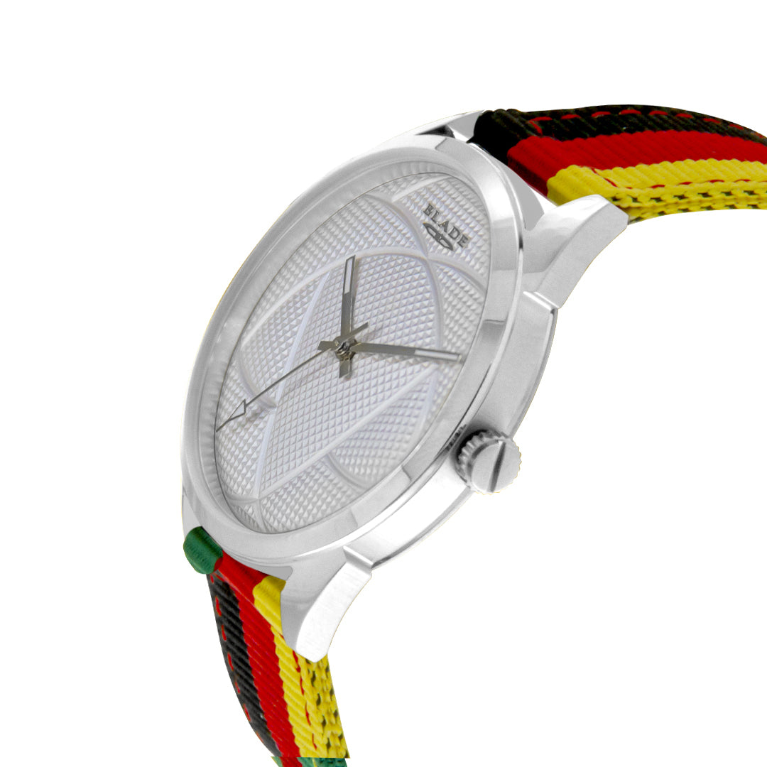 BLADE 3697GNN6F Black-Red-Yellow Retro-Fútbol Special Edition NATO Strap Unisex Watch - Side 04
