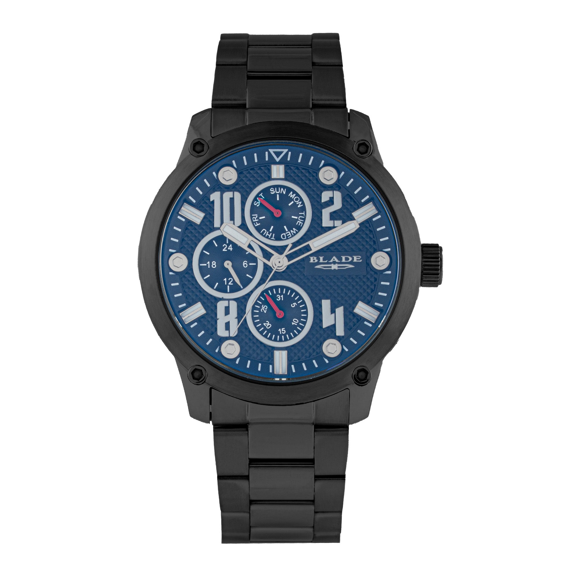 BLADE Combat II Noir 3563G2NNN SS Case & Band Multifunction Men's Watch