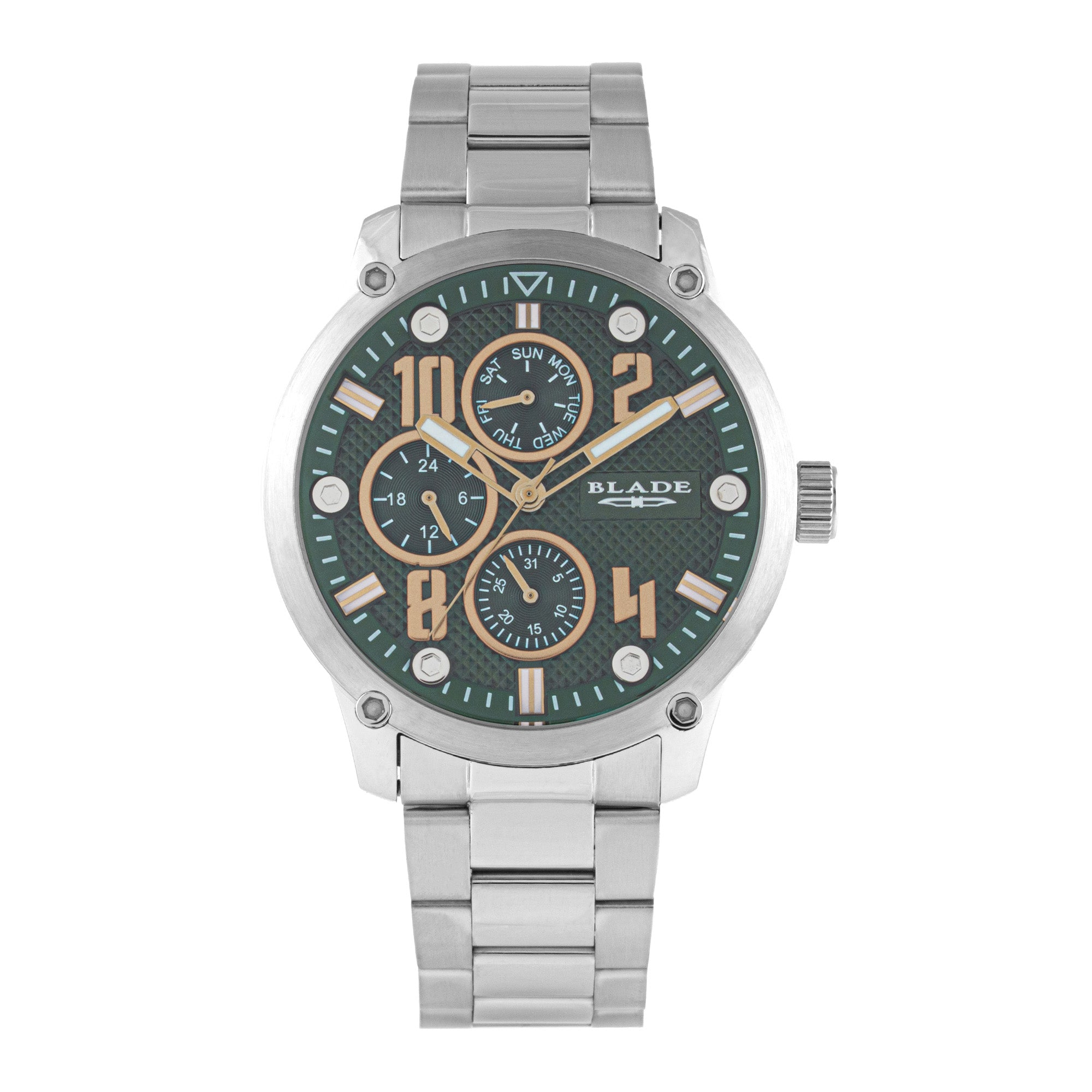 BLADE Combat II Khaki 3563G2SES SS Case & Band Multifunction Men's Watch