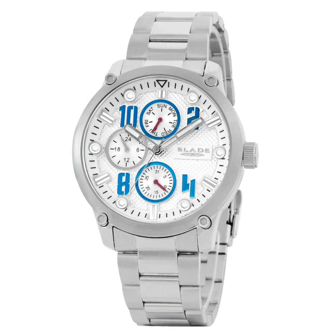 BLADE Combat II White 3563G2SWS SS Case & Band Multifunction Men's Watch