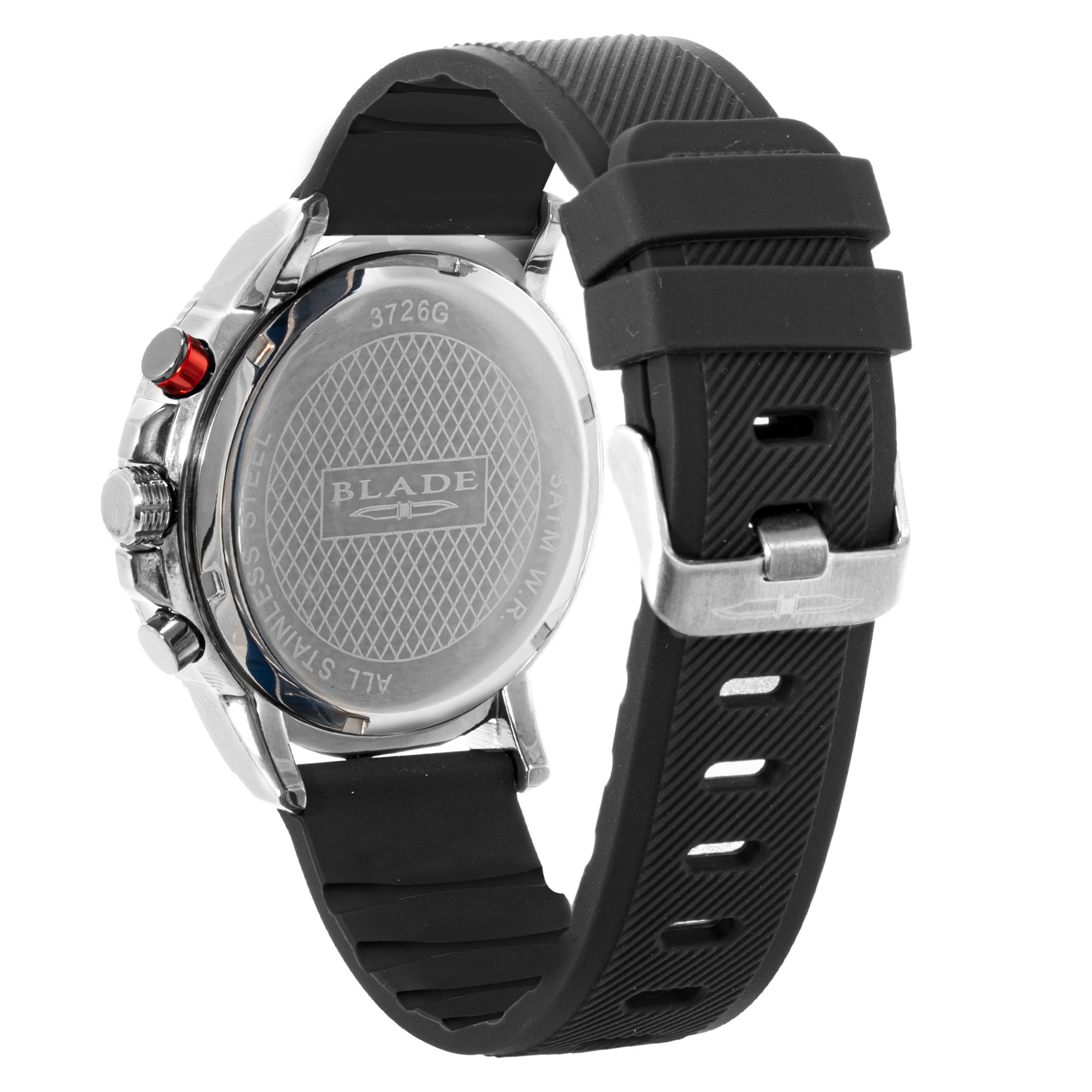BLADE Verve Black 3726G5SNN SS Case & Silicone Strap Chronograph Men's Watch