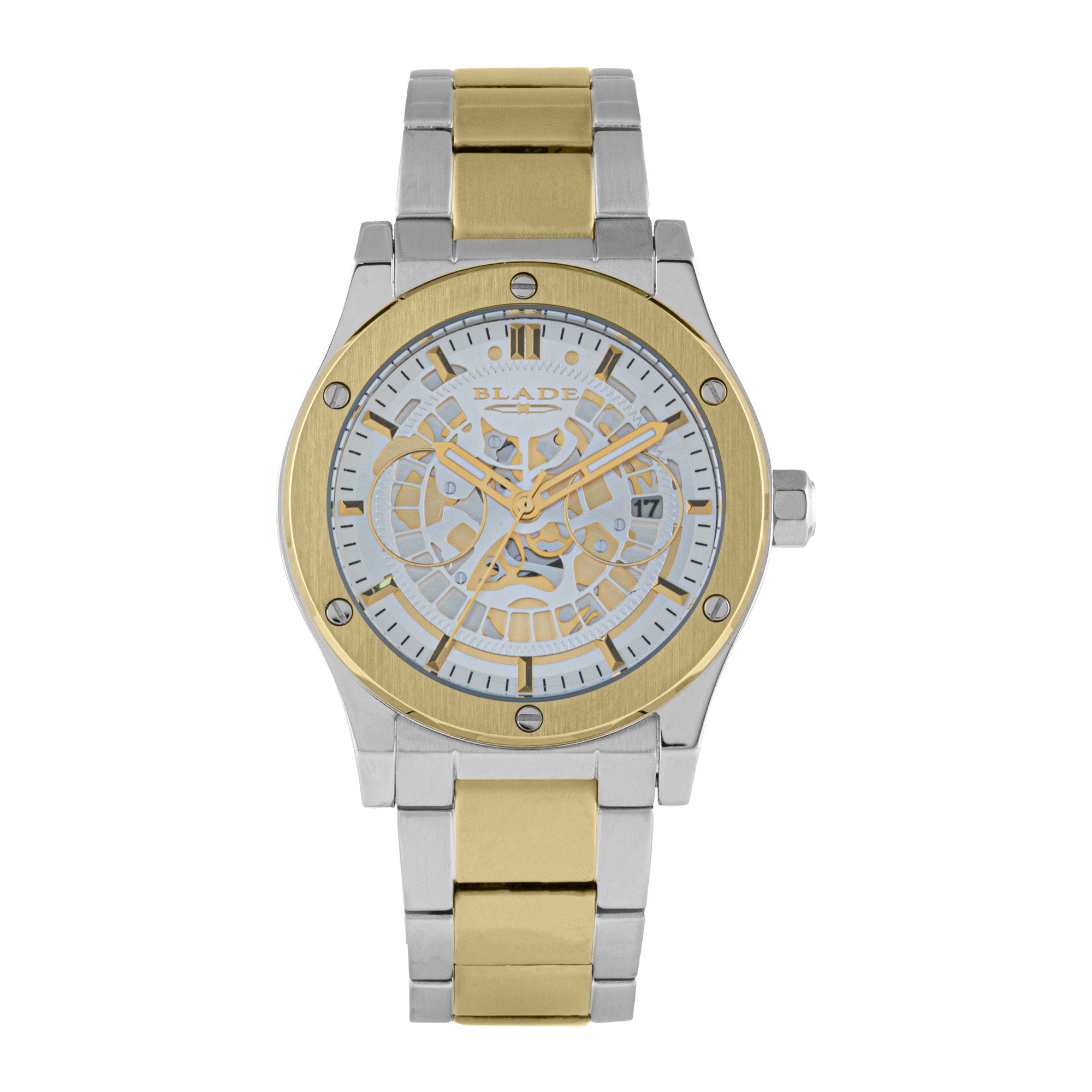 BLADE Twist Ivory 3581G2TCT SS Case & Band Calendar Men's Watch