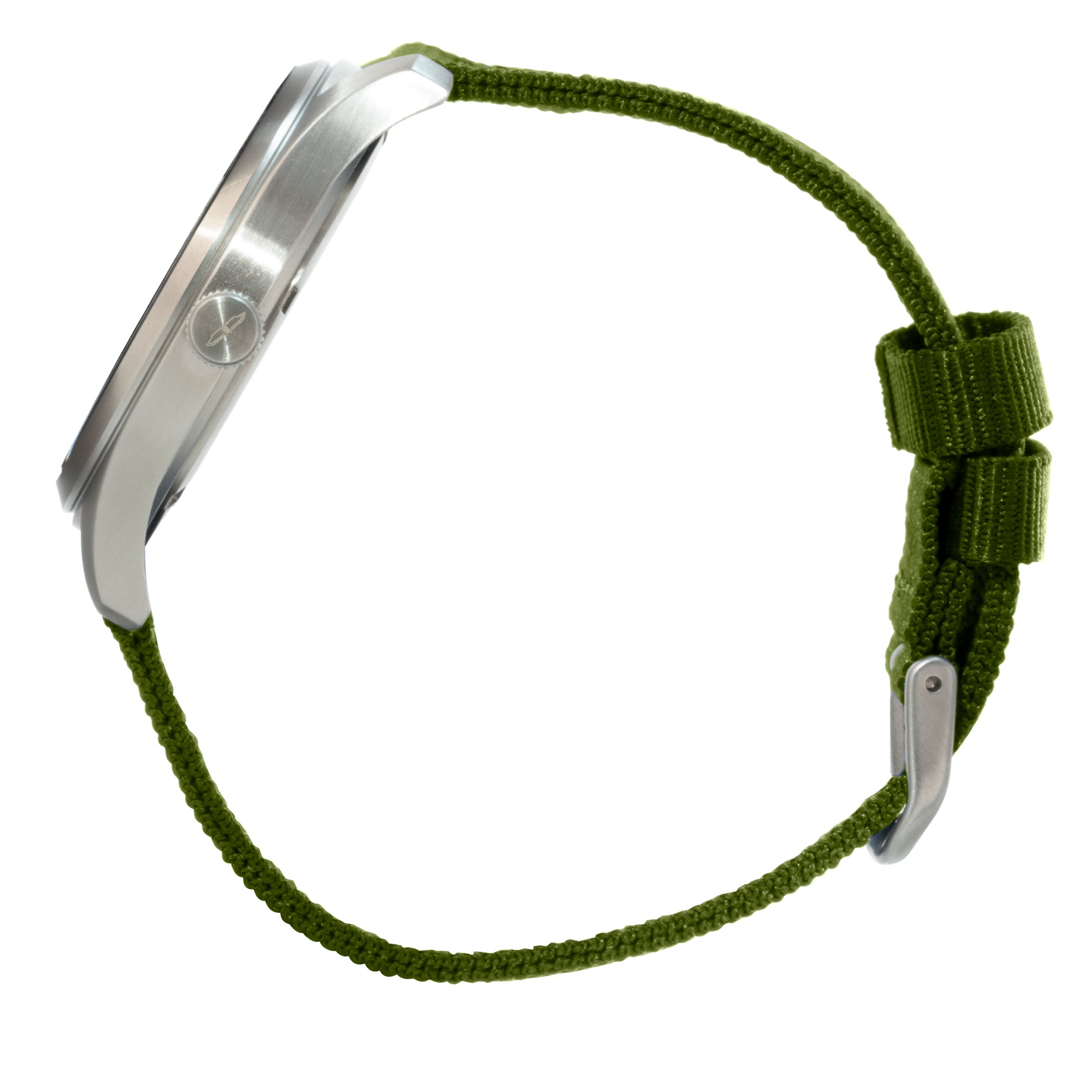 BLADE Runner Green 3603G6SEE SS & Nylon Day-Date Men's Watch