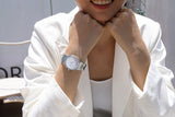Model Wearing BLADE Octa SS Bejeweled Pearl 3628L2SHS Watch