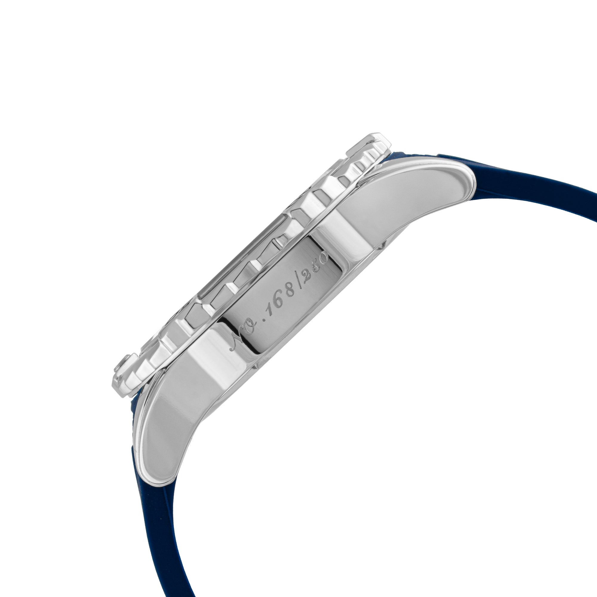 BLADE GRIT NAVY 3629G5SBB SS Case & Silicone Strap Dual-Time Multifunction Men's Watch